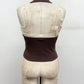 Studded Halter Plunge Knit Top