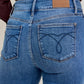 High Waisted Bootcut Double Button WB & Fray Hem