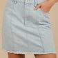Bow Printed Casual Denim Mini Skirt