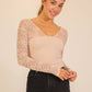 Lace Sleeve V-Neck Top
