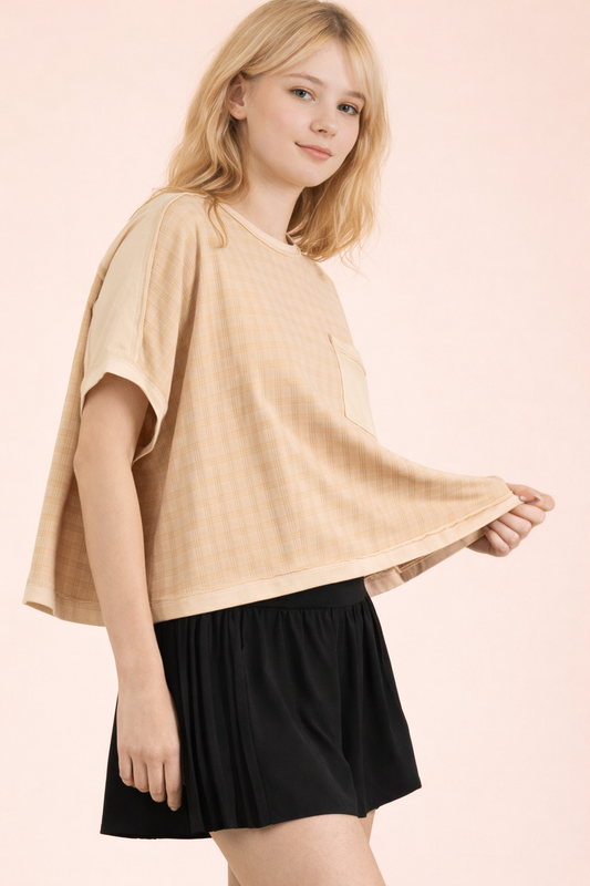 Dolman Sleeve Textured Knit Casual Top