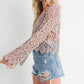 SHEER CROCHET BOAT NECK PULLOVER