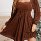 Velvet Corded Tie Back Babydoll Mini Dress