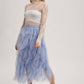 FLORAL EMBROIDERY LACE MESH LAYERING TOP