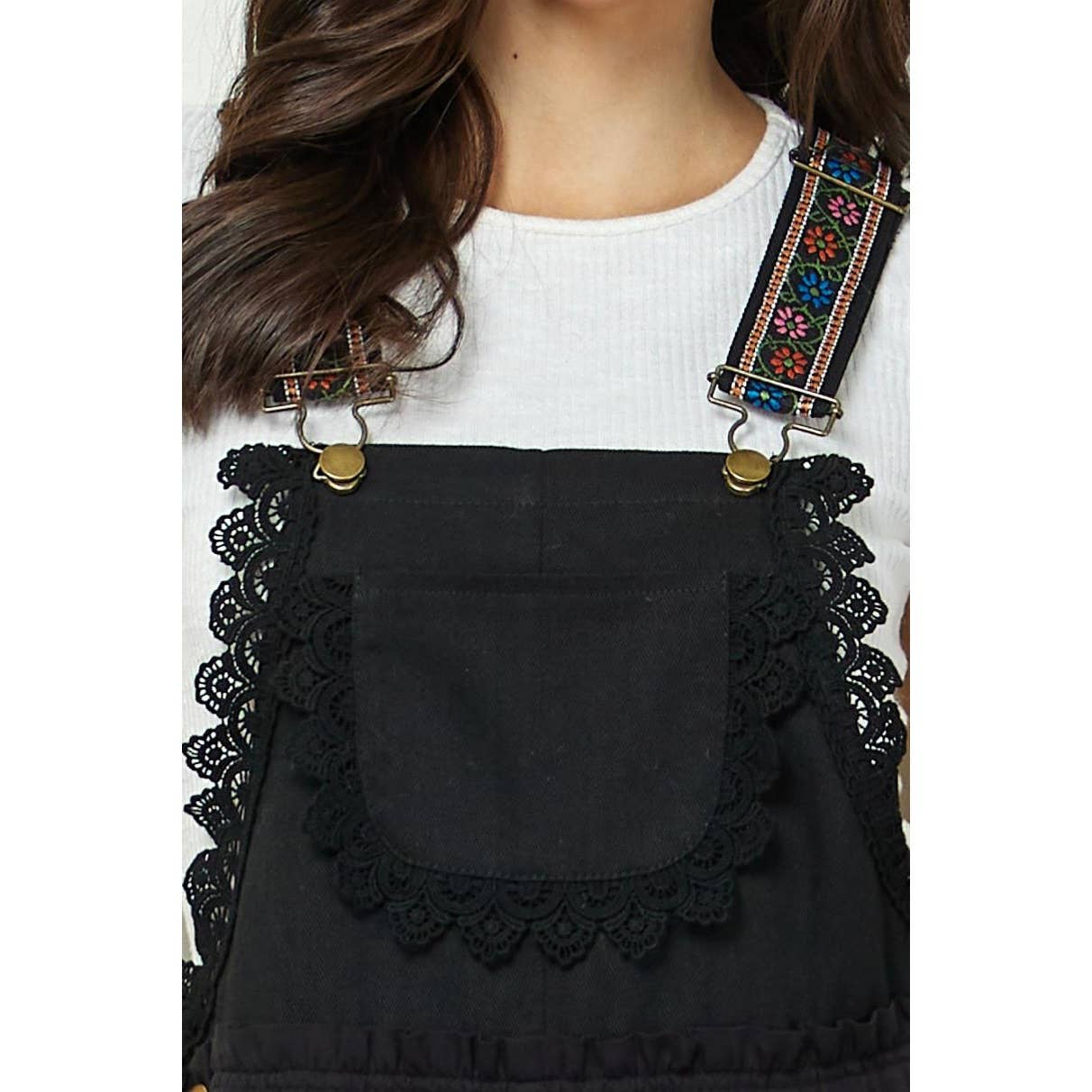 Embroidered Strap Flowy Jumpsuit