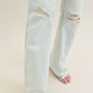 Mid Rise Distressed & Fray Hem Bootcut