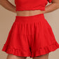 Ruffled Top & Shorts Set