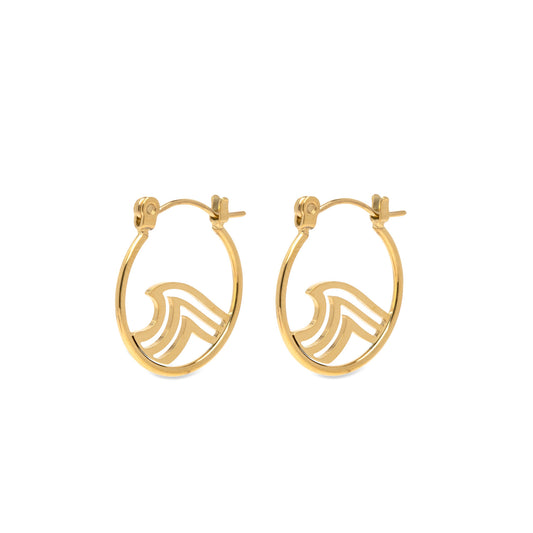 Surfrider Fdn Gold Wave Hoops