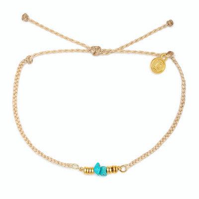 Turquoise Chip Bitty Braid Anklet - The Salty Mare
