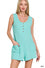 Corded Rib Sleeveless Romper w/ Pockets