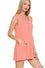 Corded Rib Sleeveless Romper w/ Pockets