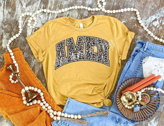 AMEN LEOPARD GRAPHIC TEE - The Salty Mare