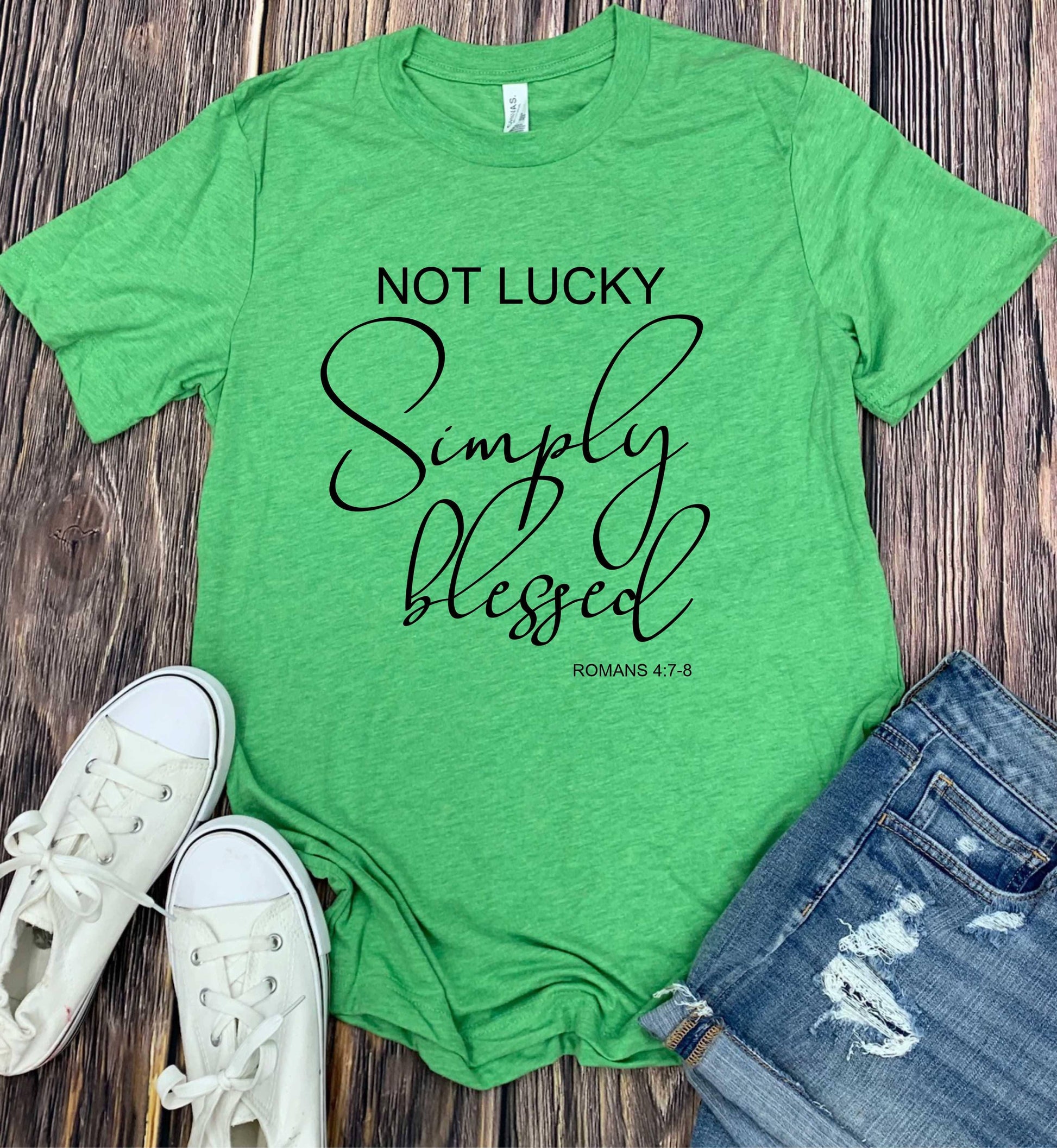 NOT LUCKY SIMPLY BLESSED GRAPHIC TEE - The Salty Mare