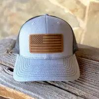American Flag Leather Patch Hat - The Salty Mare