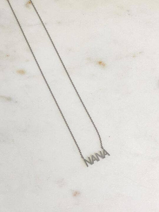 'NANA' White Gold Pendant Necklace - The Salty Mare