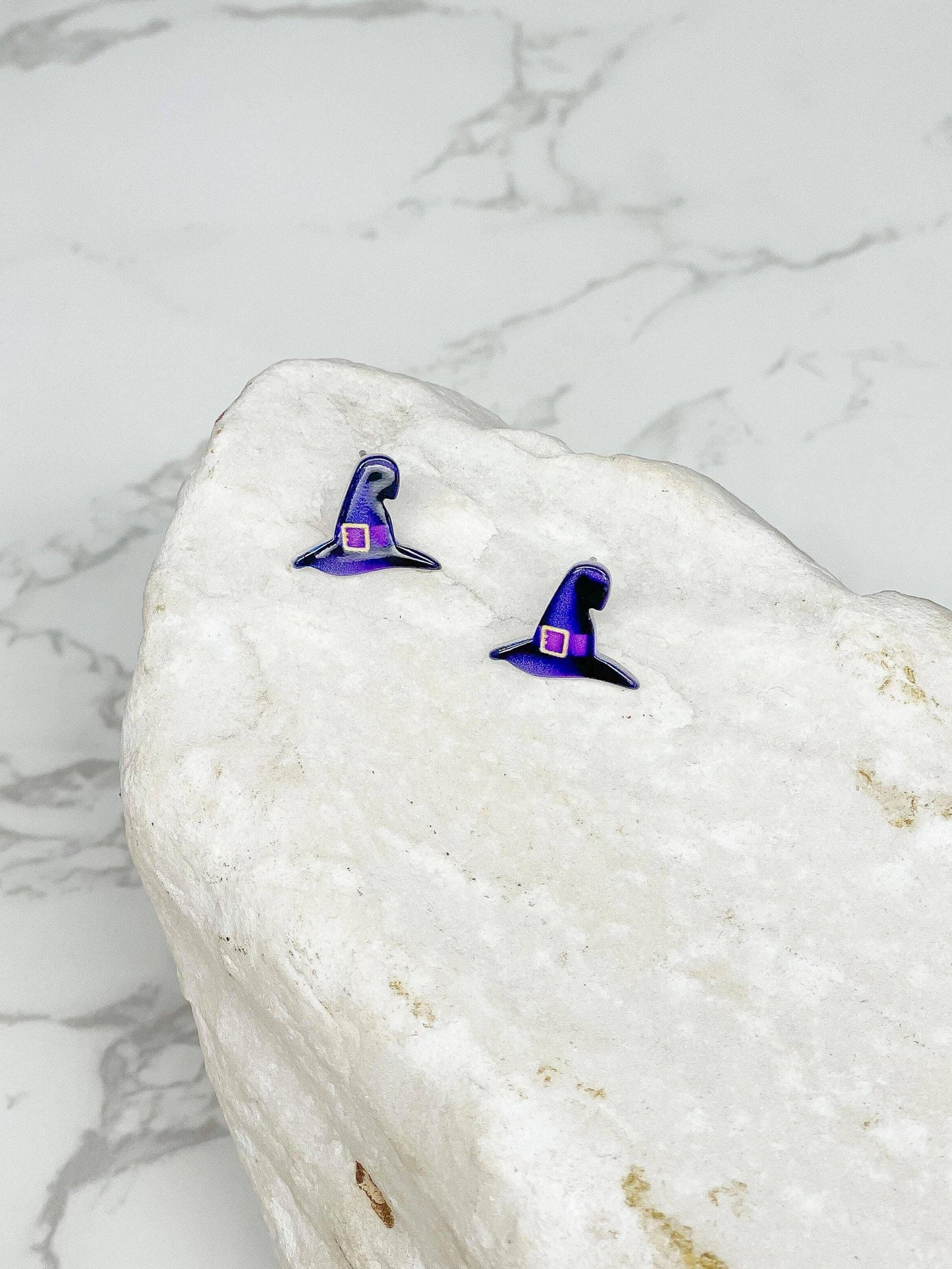 Printed Witch Hat Stud Earrings - The Salty Mare