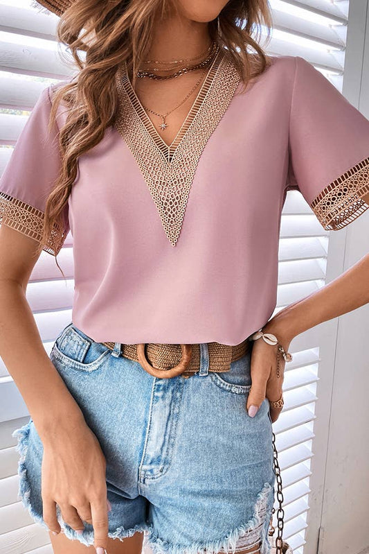 Lace Splicing Top - The Salty Mare