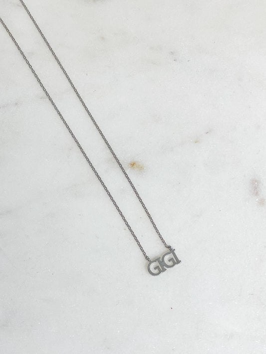 'GIGI' White Gold Pendant Necklace - The Salty Mare