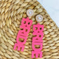 'Bride' Acrylic Glitter Dangle Earrings - The Salty Mare