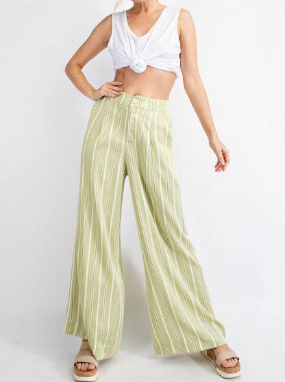 Striped High Waist Pants - The Salty Mare