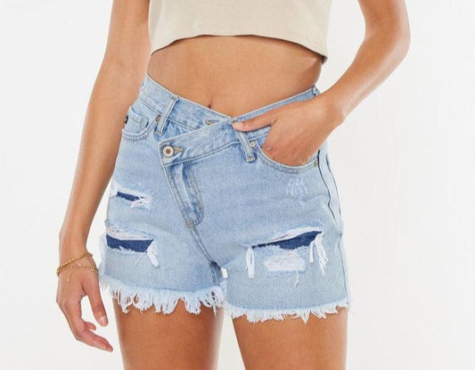 Kancan Leandra High Rise Cross Over Shorts - The Salty Mare