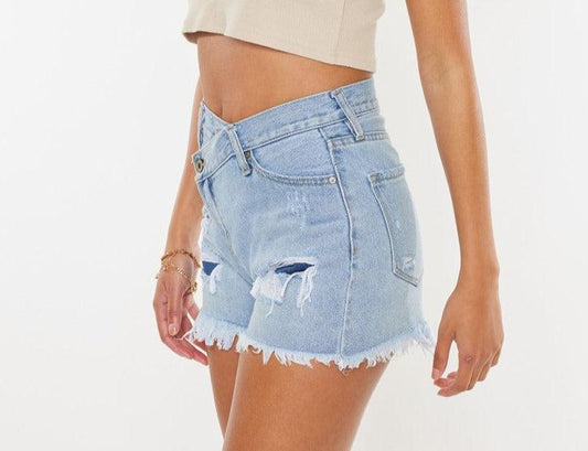 Kancan Leandra High Rise Cross Over Shorts - The Salty Mare