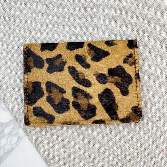 Leopard Leather Credit Card Holder - The Salty Mare
